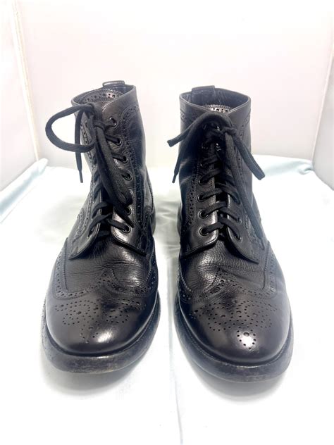 burberry barrowdale wingtip ankle boot|BURBERRY Barrowdale Leather Wingtip Boots Black EU 44 / US .